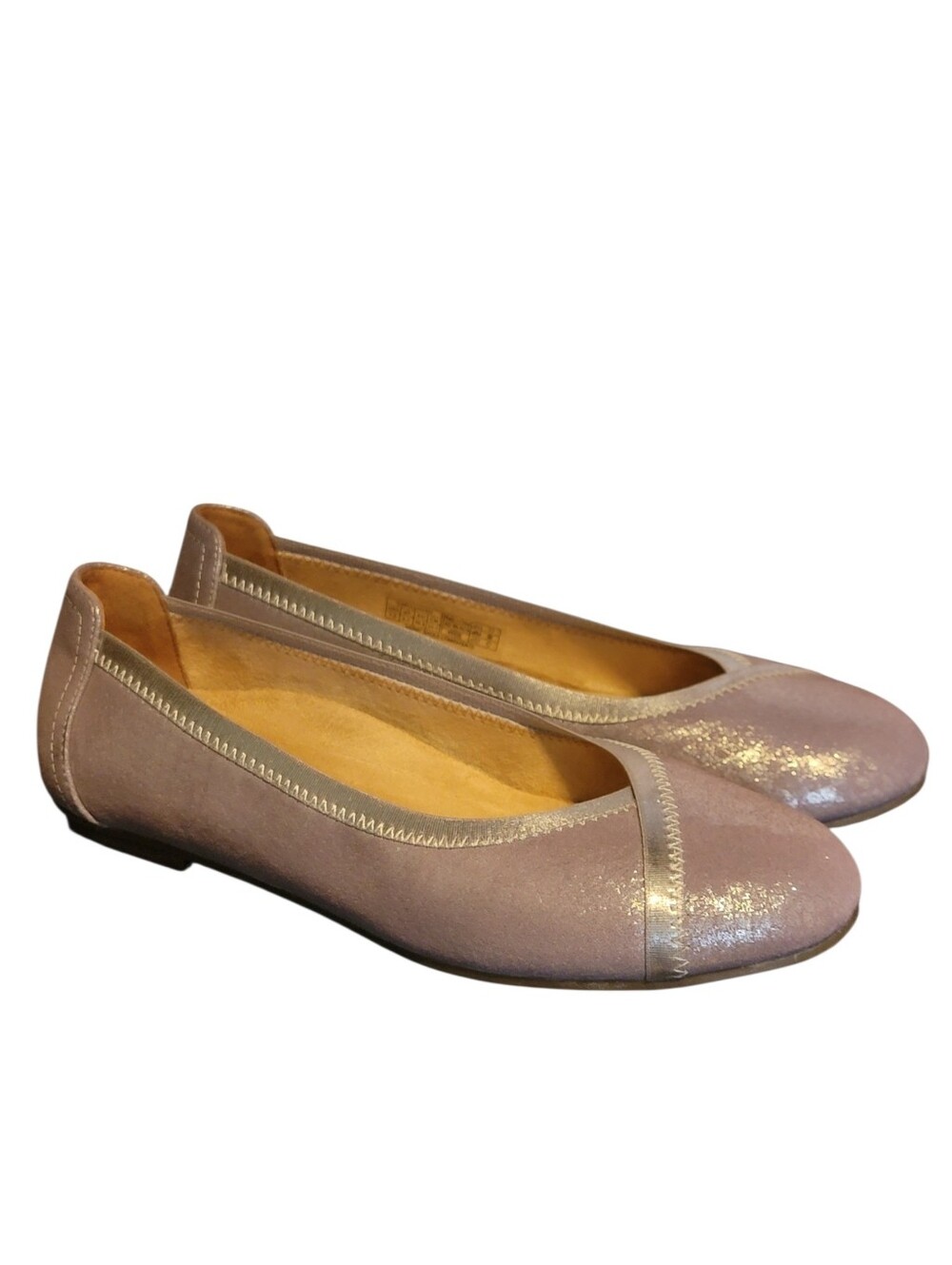 VIONIC Caroll Metallic Silver/Purple Hue Ballet Flat Slip On Shoes Size 7.5 Wide